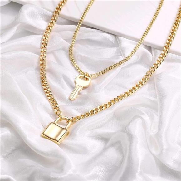 Dainty Layered Choker Necklace, Handmade 14K Gold Plated Y Pendant Necklace - Picture 5 of 7
